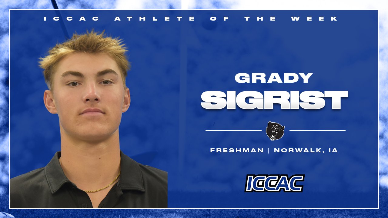 DMACC's Grady Sigrist named ICCAC Athlete of the Week